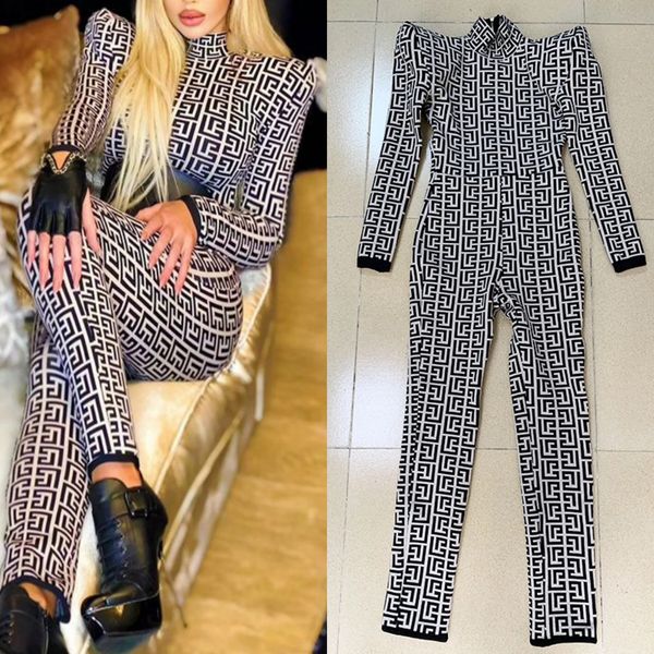 

high-quality knitting jumpsuits with widened shoulders, Black;white