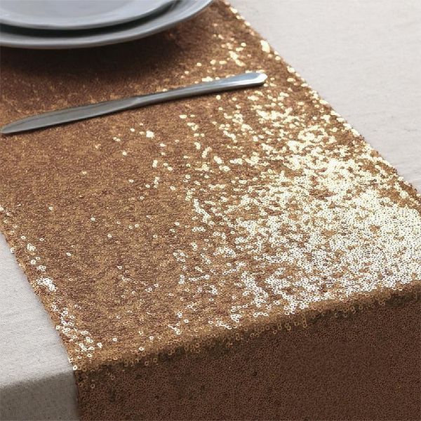 

new arrival rose gold sequin table runners 10.6" x108" wedding banquet table runners ing
