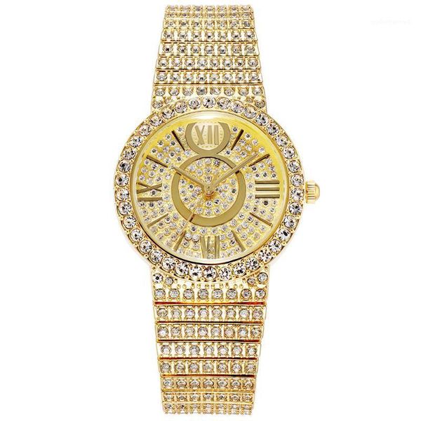 

diamond women watch 2021 rhinestone elegant ladies watches gold clock wrist for relogio feminino wristwatches, Slivery;brown