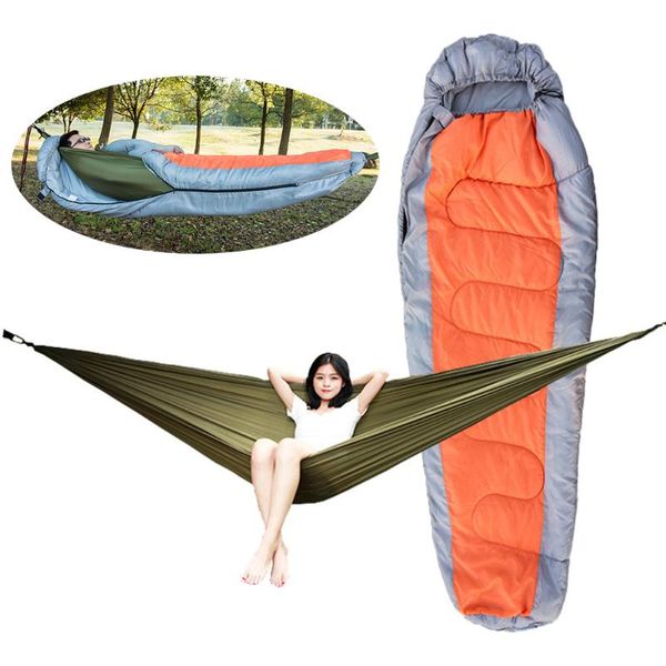 

sleeping bags outdoor camping bag set muti-functional detachable envelope hooded hammock lazy for travelling