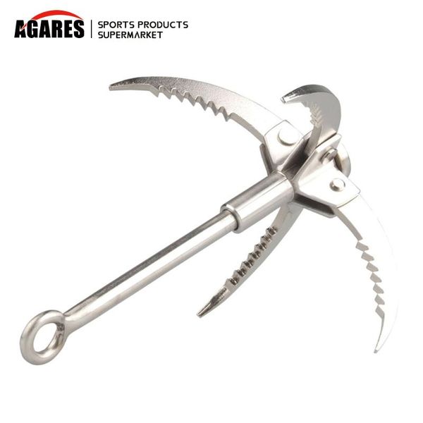 

cords, slings and webbing outdoors climbing camping hiking fishing survival foldable grappling hook claw military fighting carabiner tool wa