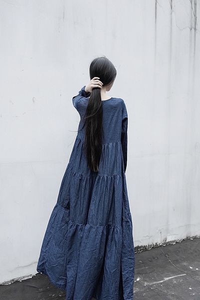 

2021 new autumn solid washed denim cotton full long ankle-length es for women v9bw, Black;gray