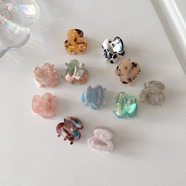 

hair accessories 2021 korea mini small hairpins acrylic hollow out lovely crab claw clips for women girls fashion headdress, Slivery;white