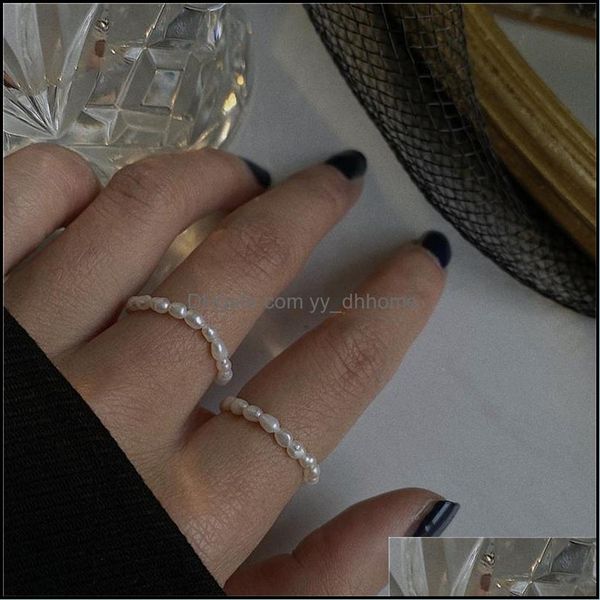 

cluster jewelrycluster rings kpop vintage thin ring korea natural baroque beads handmade pearl aesthetic for women 1 pc party jewelry gifts, Golden;silver