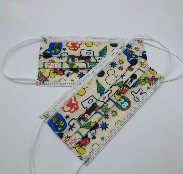 

95% filtration efficiency dustproof protective face mask women men cartoon printing disposable mask pbt melt-blown nonwoven mouth mask