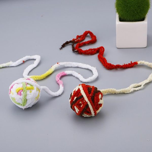 

cat toys pet toy supplies interactive wool ball knot cotton molar with tail