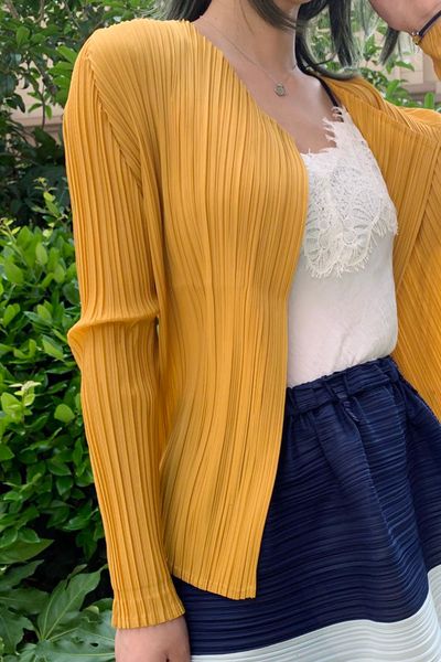 

new pleated cardigan jacket short temperament korean style 2021 spring slim thin coat women's multi-color aesthetic blouse z05z, Black;brown