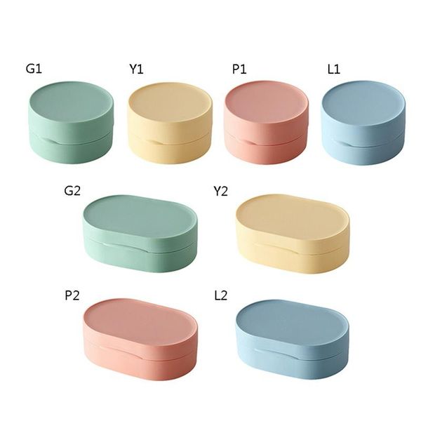 

soap dishes box travel wall-mounted can drain bracket bathroom with cover racks punch portable dust-proof waterproof