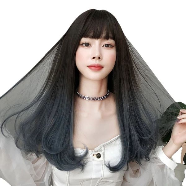 

new style of women long curly wig is becoming prominent in the microwave, Black