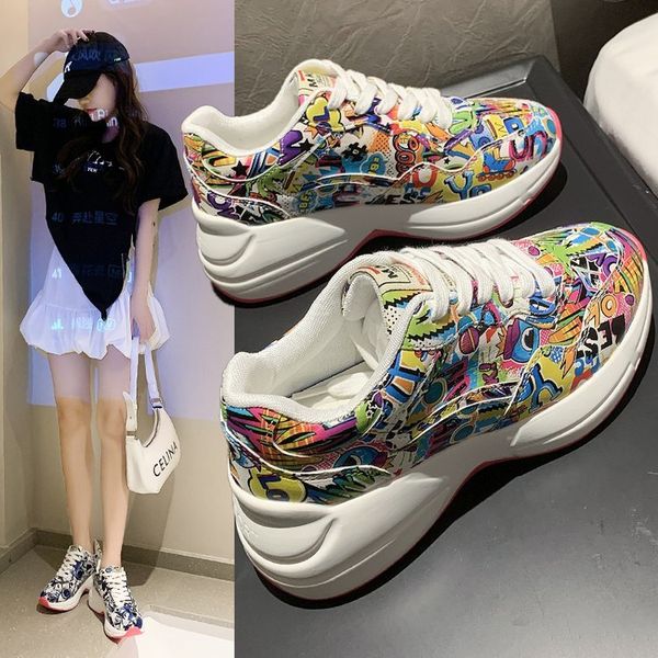 

dress shoes female sneakers stamped graffiti, casual shoes breathable for women, autumn basket ym6n, Black