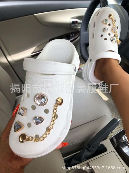 

sandals women's shoes bag-head wedge-heel thick soles with diamond hollow-out beach, Black