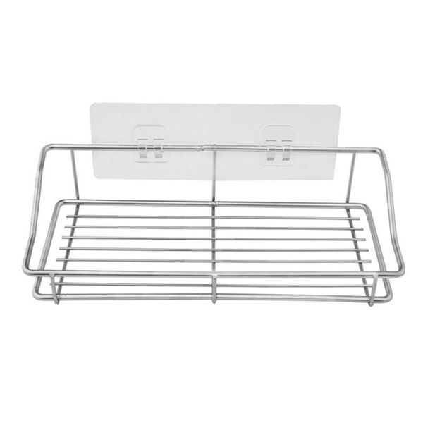 

bathroom storage & organization xd-bathroom shelf organizer kitchen rack with traceless transparent adhesive no drilling stainless steel