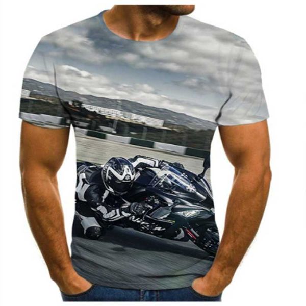 

men's t-shirts cool racing graphics t-shirt motorcycle 3d printing summer fashion round neck plus size streetwe, White;black
