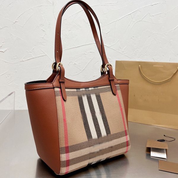 

large capacity handbag tartan tote bag shoulder purse women shopping bags canvas plaid patchwork color magnetic hasp inside zipper purse