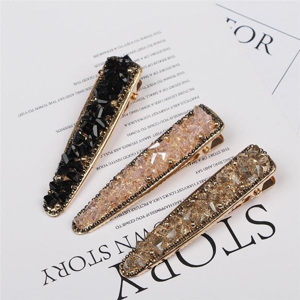 

women girls acrylic diamond flower elegant geometric alloy hair clips barrettes headwear hairpins big bow hair accessories, Slivery;white