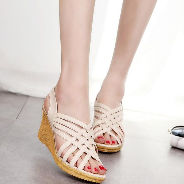 

sandals straps color high-heeled women's shoes heel, Black