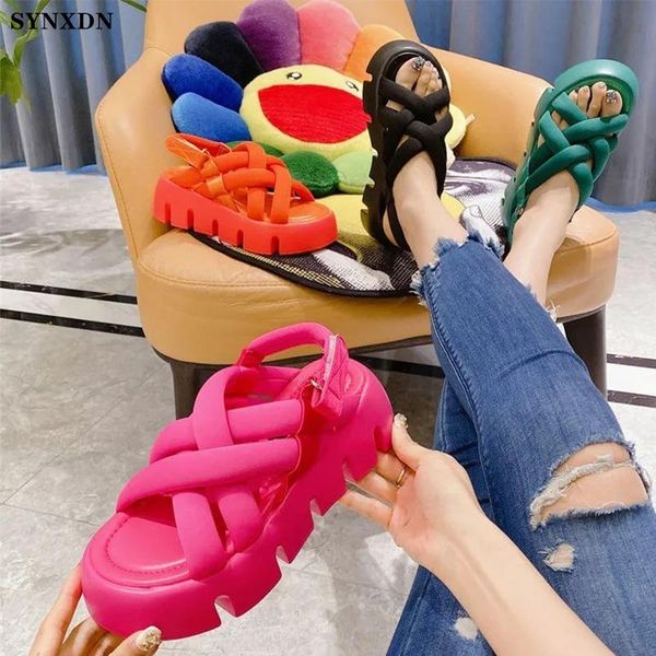 

sandals synxdn women's platform cross-tied high heels wedge peep toe summer shoes casual fashion comfortable sandalias zapatos, Black