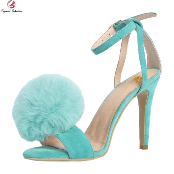 

dress shoes original intention elegant women sandals fashion open toe thin heels gorgeous blue woman plus us size 4-15, Black