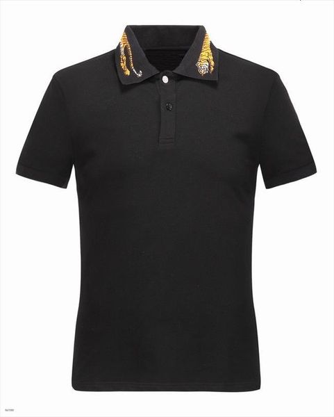 

high 19ss embroidered yellow tiger men polo collar shirts shirt hip hop skateboard cotton polos m 3xl g1, White;black