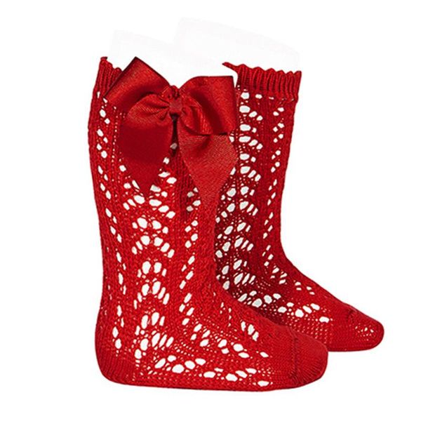 

hollow bow in tube socks spanish children's socks bow, Pink;yellow