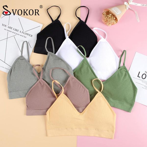 

svokor v-shaped sports bra wireless solid color chest pad and removable push up underwear, Red;black