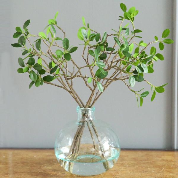 

decorative flowers & wreaths 3pcs artificial flower natural green leaf milan plant holly leaves garland fake home party wedding decoration g