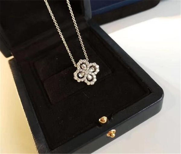 

woman necklace 925 silver flower pendant necklace diamond loop for women love gift ing