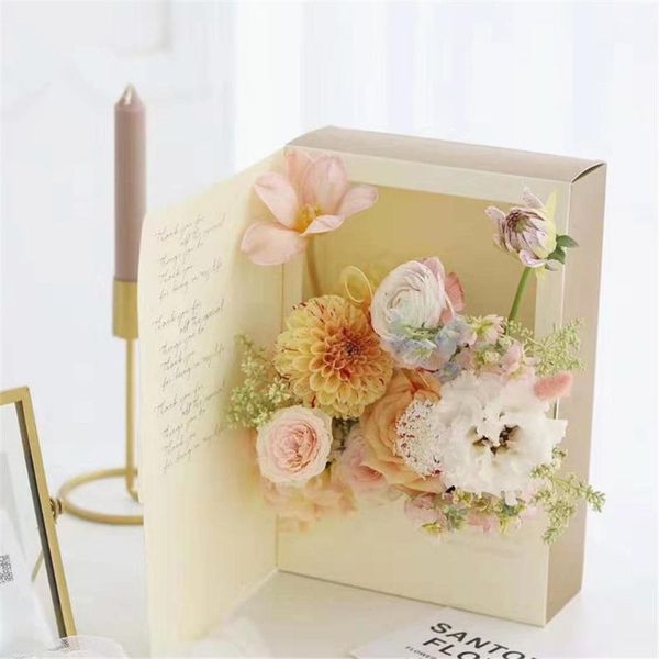 

gift wrap creative book shape packaging boxes cardboard paper floding box flower