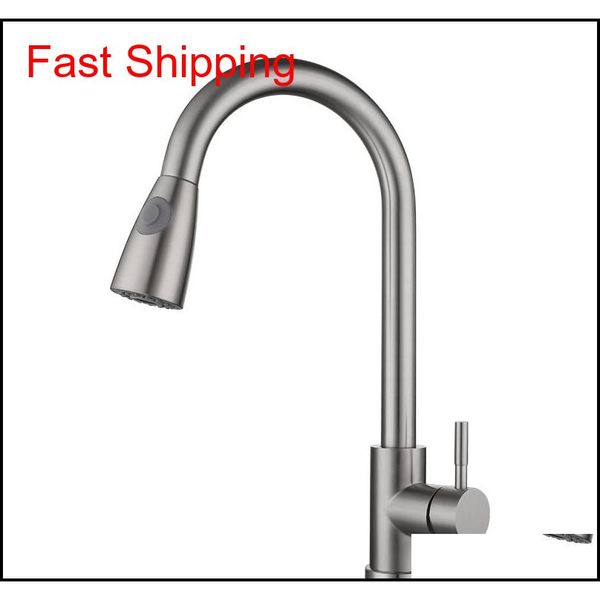 

kitchen sink brushed nickel faucet pull out sprayer single hole s qylwik bdenet
