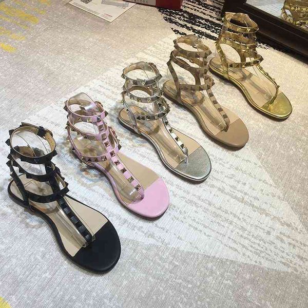 

designer -brands sandals strap rivets sandals summer wome's shoes 36-40 b52, Black