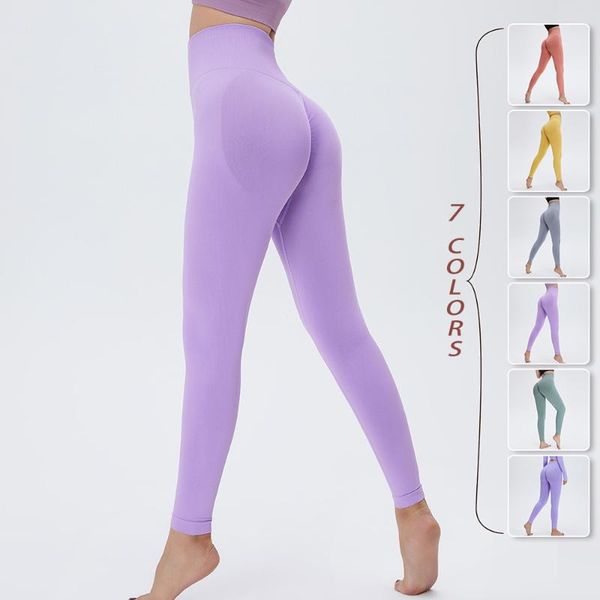 

yoga outfit 2021 women high waisted seamless solid soft bulifting pants sports leggings fitness tights for workout gym clothing