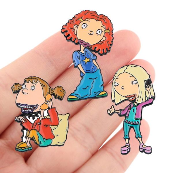 

pins, brooches dz1267 cartoon ginger anime figures creativity hard enamel pin badge backpack collar lapel jewelry friends birthday gifts, Gray