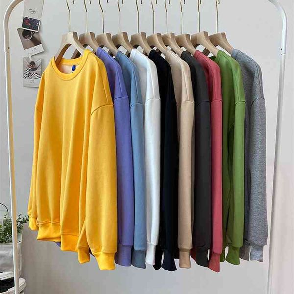 

Cy color sweater men' relaxed fashion br ins students' simple versatile autumn and winter bottom hip hop coat, White