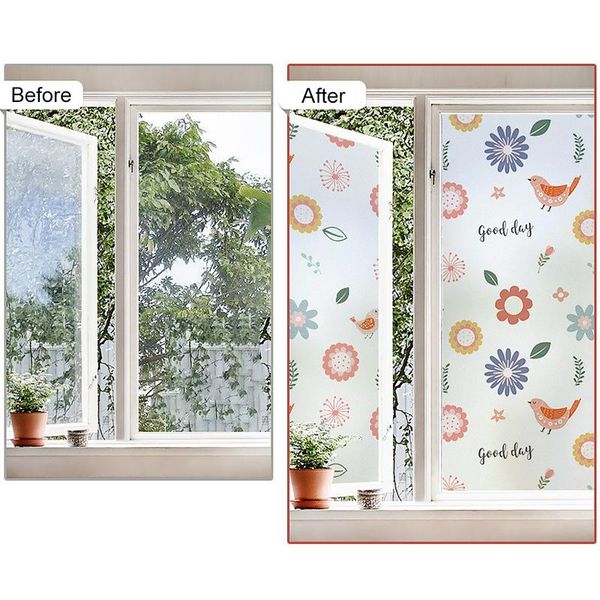 

window stickers 30x100cm frosted opaque glass film for privacy self-adhesive waterproof home bedroom decor