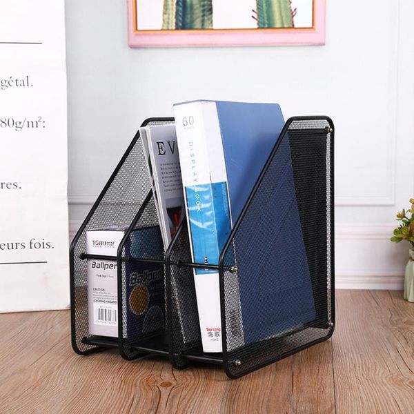 

1pc metal mesh file holder desk organizer file document organiser office home deskletter sorter mail tray book storage stand