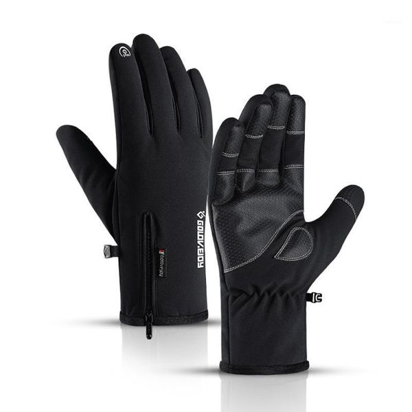 

cycling gloves winter waterproof touch screen riding bike bicycle thermal warm motorcycle autumn1, Black