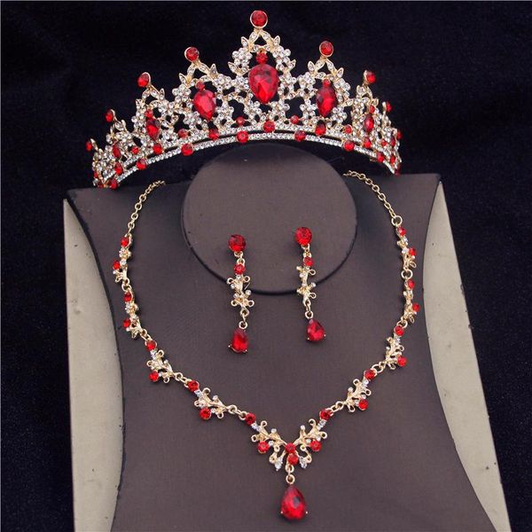 

earrings & necklace baroque quality fashion crystal wedding bridal jewelry sets women bride tiara crowns earring set, Silver