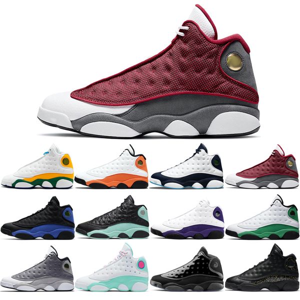

man basketball shoes 13s fashion atmosphere grey aurora green cap and gown gold glitter hyper royal island good lucky obsidian playground re