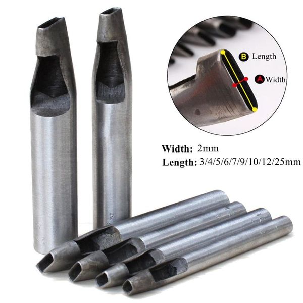 

1pc 2x3-25mm oval shape hole punch cutter set belt watch banding gasket hollow leather diy tool hole punches stitching, Black