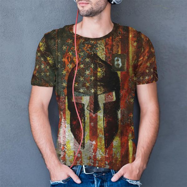 

men's t-shirts casual fashion round neck loose harajuku street oversized t shirt 2021 clothing summer 3d american flag printingt-shirt, White;black