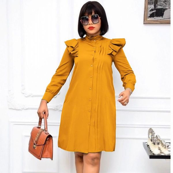 

casual dresses women vintage yellow loose a-line dress 2021 spring autumn turtleneck long sleeve bohemian elegant party midi, Black;gray
