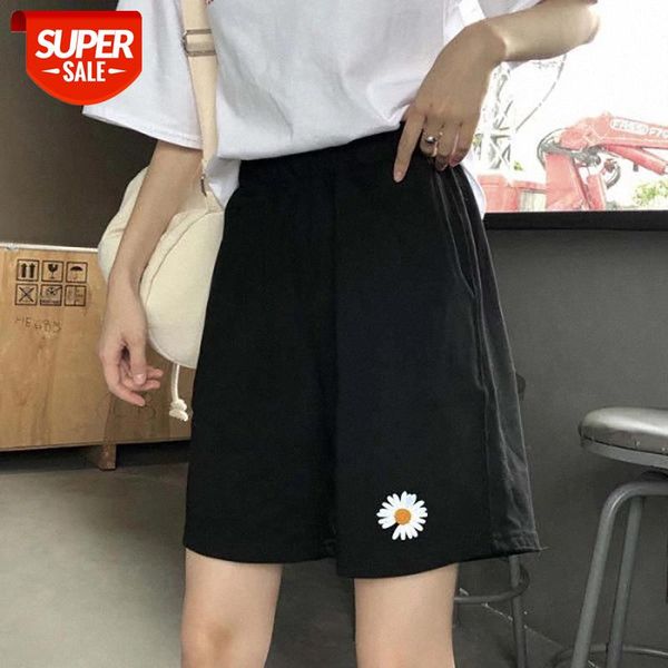 

2020 harajuku shorts summer bf wind black five-point female straight hong kong flavor loose wide leg casual sports shorts new #vv4n, Black;white