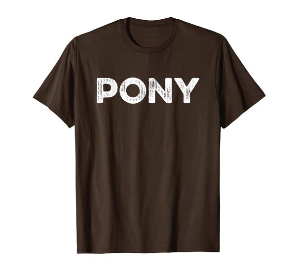 

pony t-shirt distressed retro word design, White;black