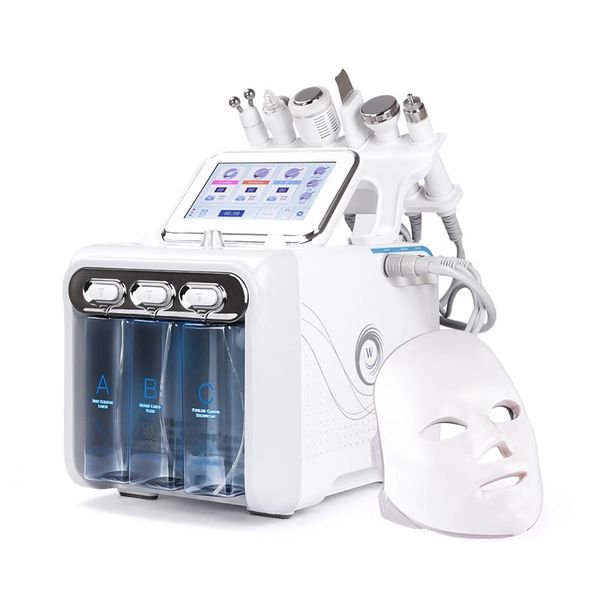 

7 in 1 hydrofacial microdermabrasion ultrasonic skin scrubber bio rf cold hammer water dermabrasion spa skin pore cleaning machine with led