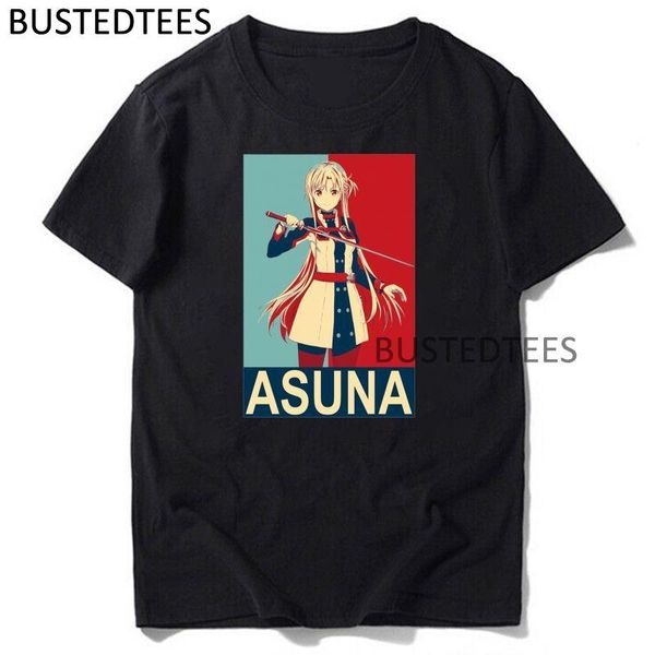 

men's t-shirts sword art online asuna t shirt men women funny anime shirts casual streetwear ulzzang t-shirt hip hop o neck tees, White;black