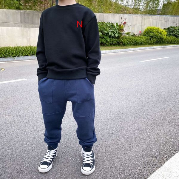 

children's new north f 2021 light spring casual solid color middle school boys' sports sweater pullover suit, White