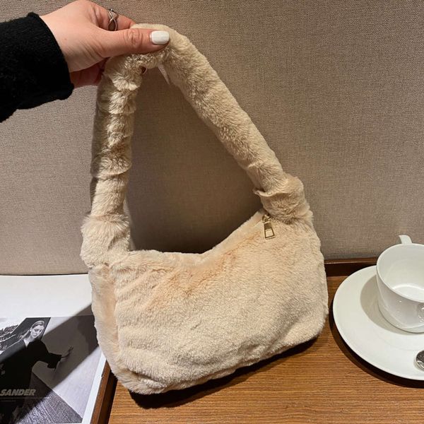 

hbp women 2021 new fashion korean handbag plush armpit mini bag