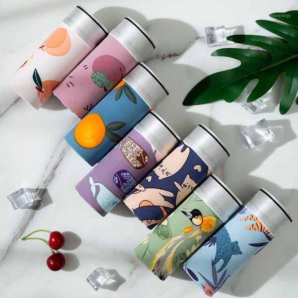 

underpants 3/4/5pcs/lot mens underwear boxers fashion printed ice silk summer breathable men boxer, Black;white