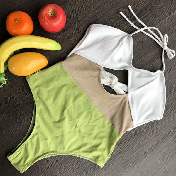 

one-piece suits 2021 panel bikini swimsuit women's triangle