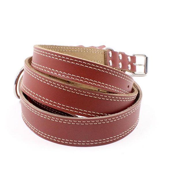 

1 pcs brown adjustable real leather dog collars puppy for large medium and small dogs soft pet dogs leather collar basic collars